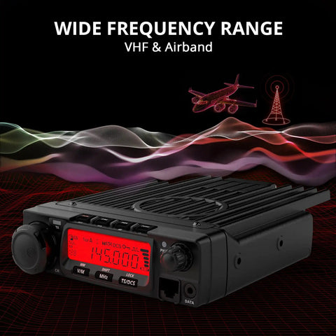 Long-Range 70W VHF Mobile Ham Radio For 144-148MHz With Air Band Bluetooth Noise Reduction Wireless PTT 510 Channels.