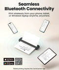 Super Slick Portable Wireless Thermal Printer Zero Hassle 300 Dpi Resolution Prints On Phones And Laptops Big Time Travel Essential For Quick Documents Anywhere In Matte Black Layout with phones and documents