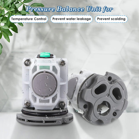 Pressure Balancing Shower Valve Replacement Cartridge For R110 R120 R115 R125 Series with water droplets on surface.