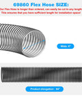 Heavy Duty Lawn Vacuum Replacement Hose for Mow-N-Vac and Chip-N-Vac Riding Mowers, Stretchy 84 Inch Long by 6 Inch Wide Flexible Flex Hose