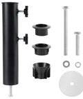 Beefy Heavy Duty Umbrella Base Tube For Outdoor Patio Umbrella Stand With Universal Pole Bracket Replacement, black iron parts