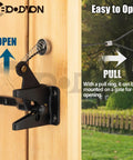 Built Tight Smooth Pull Adjustable Gate Latch Cord With Spring, Heavy Duty Stainless Steel Safety Cable Opener for easy opening on wood gate.
