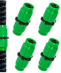 Quick Fix Telescopic Hose Repair Kit For Expandable Garden Water Lines Heavy Duty Abs Plastic Dual Channel Connectors Stop Leaks Fast With This No Tools Necessary Durable Gear That Makes Your Spraying Smooth And Super Easy. green ABS hose repair connectors for expandable garden hose, 5-pack