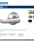 Elan Door Lever Hall And Closet Passage Handle Satin Chrome Non Locking Interior Door Hardware With Easy Install And Self Aligning Screws