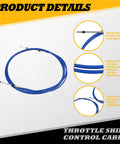 Two Pack 20Ft Marine Throttle Shift Remote Control Box Cable for Outboard Engine Boat Motors, blue cable design and details