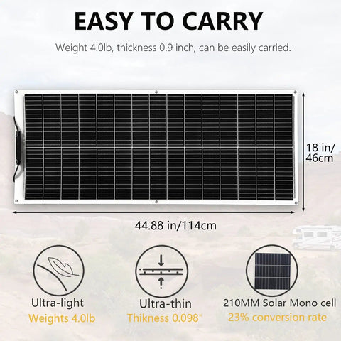 Flexible 100W Solar Panels Kit With 30A Controller For Off Grid 12V Battery System Monocrystalline Cells Built Tough