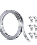 Top Grade Stainless Steel Worm Gear Hose Clamp Kit With 9.8 Ft Strip And Six Heavy Duty Clips Perfect For Auto Mods Fixing Leaks, coiled