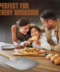 Aluminum pizza peel with foldable wooden handle, 12x14 inches, silver paddle for sliding pizzas