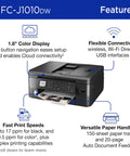 Compact Desktop Wireless Color Inkjet All In One Printer Featuring Auto Duplex And Lightning Fast Copy Scan Fax Plus Cloud Sync Ready Alexa Integrated, showing features and connectivity options.