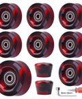8 Pack 32x58 Quad Roller Skate Wheels With Bearing Installed And 2 Toe Stoppers For Double Row Skating Replacement Accessories For Outdoor Or Indoor Use 82A Hardness Durable Wheels For Smooth Ride