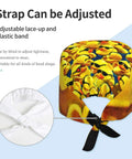 Breathable Work Cap With Upgraded Protection For Hair, Keeps Frizz At Bay, Super Lightweight And Packable, Easy To Tote, Fixed Stitches For Durability, Reusable Pins, Elastic Back Fit For All Day Comfort with adjustable lace-up and elastic band.