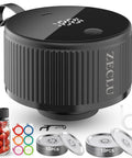 One Touch Auto Seal Mason Jar Vacuum Sealer Kit For Wide And Regular Mouth Jars with accessories and power cable
