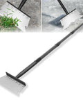 Heavy Duty Flat Shovel Scraper With 59 Inch Handle For All In One Yard Cleanup Including Weeding Moss Removal Wall Scraping Snow And Ice Melt Edging Trenching And Outdoor Floor Scraping Tough As Nails Outdoor Cleanup Tool displayed with ice and grass