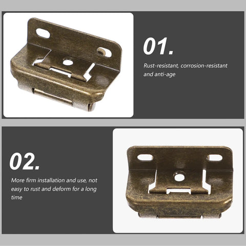Four Pack Self Closing Cabinet Door Hinges With No Slam Soft Close For Iron Corner Cabinet Doors, rust-resistant bronze detail