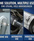 Hose clamps kit, stainless steel 304, cut-to-fit 16 ft strap with 12 fasteners for home, automotive and industrial use.