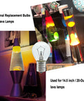 Six Pack 25W Dimmable Warm White Lava Lamp Bulbs For 14.5 Inch Glitter And Lava Lamps S11 E17 Base 120V Replacement Lights