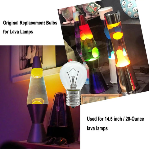 Six Pack 25W Dimmable Warm White Lava Lamp Bulbs For 14.5 Inch Glitter And Lava Lamps S11 E17 Base 120V Replacement Lights