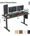 Solid Electric Adjustable Standing Desk With 40x24 Inch Tabletop, Folding Corner Office Table, dimensions with dual monitors and accessories.