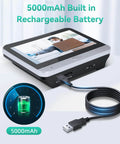 5000mAh battery of Smart Video Doorbell With 4.3 Inch Color Monitor And 1080p HD Wireless Camera, shown with charging cable