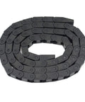 7x7mm Drag Chain Cable Carrier 1 Meter Close Type Black Plastic Flexible R18 coiled for 3D Printers and CNC Machines