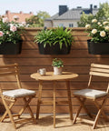 Balcony with 16 Inch Railing Planter Set Of 3 For Outdoor Plants With Detachable Hooks And Drain Holes Large Metal Balcony Pots