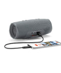 Go Anywhere Waterproof Portable Bluetooth Speaker With 20 Hour Battery Life USB Fast Charging IPX7 Rugged Gray connected to phone