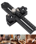 Thin Rip Jig For Table Saw With Pro Grade Aluminum Alloy Construction, T Track Slider, Dual Scale in English and Metric close-up