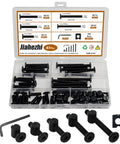Universal M6 Crib Screws Replacement Kit with 60 pieces and hex wrench in storage box, includes bolts and barrel nuts for furniture repair