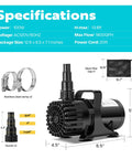 Beast 100W Submersible Water Pump Delivers 1800 GPH With 180 Degree Adjustable Outlet And 13.8 Ft Lift For Waterfalls Fountains Ponds