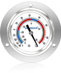 Commercial Cooler Thermometer With Capillary Gauge For Freezers And Refrigeration Systems Precise Temp Readout From Minus Forty To Sixty Five Fahrenheit Durable Capillary Tube Design For Pro Kitchens And Daily Use, 2-inch silver dial