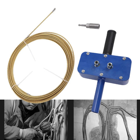 Asixxsix Wall Electric Wire Puller With Drill Adapter And 15 Meter Cable for electrical installation tool with 15m cable.