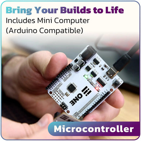 Person holding microcontroller from Soldering Practice Kit For Makers Build A Digital Piano, Arcade Console And Keypad