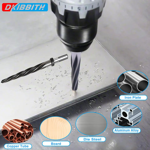 Half Inch Bridge Construction Reamer Drill Bit M2 HSS Taper Chucking Reamer shown drilling into metal plate
