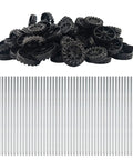 DIY RC Toy Wheel And Shaft Kit With 100 Black Plastic Wheels And 50 2Mm X 100Mm STEM Shafts For Cars Boats And Helicopters