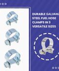 30 Piece Mini Hose Clamp Kit With Three Size Assortment One Quarter Inch Five Sixteenths Inch And Three Eighths Inch shown