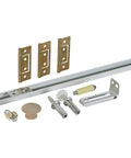 Bifold Door Hardware Kit 36 Inch Steel Track Surface Mount White Complete Folding Closet Door Set Up To 30 Lbs Per Door Four Way Adjustable