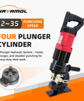 Beefy 22 Ton Electric Hydraulic Hole Puncher With 1400W Copper Motor, 110V, shown with four plunger cylinder.