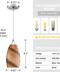 Three Pack Indoor Mini Pendant Lights For Kitchen Island In Polished Nickel With Hand Blown Orange Glass Shades 4.75 Inch Fully Dimmable UL Listed Sweet Bar Counter Dining Room Accent Lighting showing dimensions and specifications