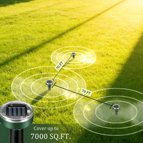Solar Powered Mole Repellent Pack For Outdoor Yard And Lawn Keep Moles Gophers Voles And Snakes Away With Ultrasonic Pest Control Spikes