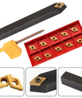 External Lathe Turning Tool Holder SDNCN1212H07 With DCMT070204 BP010 Carbide Inserts 10mm Shank Set