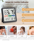 Indoor Humidity Gauge With Digital Thermometer Fast Read Hygrometer And Temperature Humidity Monitor display with air comfort indicator