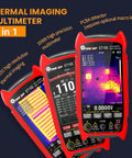 Pro-Grade Thermal Imaging Camera With Macro Lens, 256x192 IR Sensor, 25Hz Refresh, 3.5 Inch Color LCD, 19999 Counts Digital Multimeter