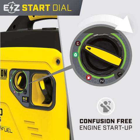 4000-Watt Dual Fuel Portable Inverter Generator RV Ready with Quiet Technology EZ Start Dial close-up
