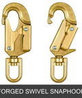 Forged swivel snaphook for Beefy Steel Core Flip Line Kit 5/8 Inch By 12 Ft Wire Core Flipline With Triple Lock Carabiner System