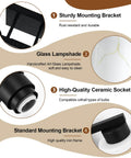 Components of the Five Light Modern Vanity Light Fixture In Black Metal With White Marble Glass E26 Base Sleek Minimalist Bathroom Vanity Wall Lamp For Mirror And Cabinet Living Room Bedroom Porch Or Hallway Dope Lighting Upgrade