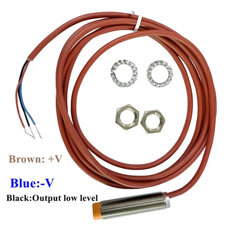 Built Tough M12 Inductive Proximity Sensor Switch No IP67 Waterproof For Tough Environments, metal probe with attached wires