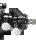 Power Steering Box for 1997-2005 Ford Super Duty Truck Van and SUV close-up view showing bolt connections and output shaft.