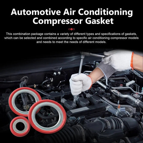 Heavy Duty AC Compressor Port Seal Washers 30 Piece Set High Heat Resistant Leak Proof Cooling Gaskets installed in car engine.