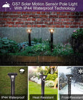 Solar Outdoor Lights With Motion Sensor For Yard And Garden Waterproof LED Pathway Lights with IP44 technology in rain