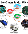 Six Piece Solder Wick Braided No Clean Desoldering Wicks Set for PCB repair and component removal with electronic tools images